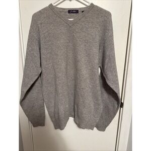 J Ashford Grey 100% Wool Men's Sweater‎